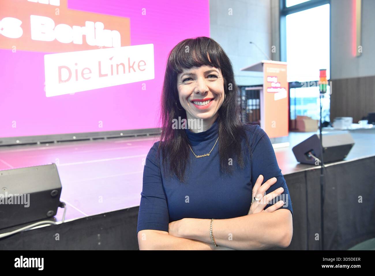 Berlin, Germany. 15th Nov, 2025. Elif Eralp, top candidate of the Left Party in Berlin, takes part in the party's state convention. Credit: Paul Zinken/dpa/Alamy Live News Stock Photo