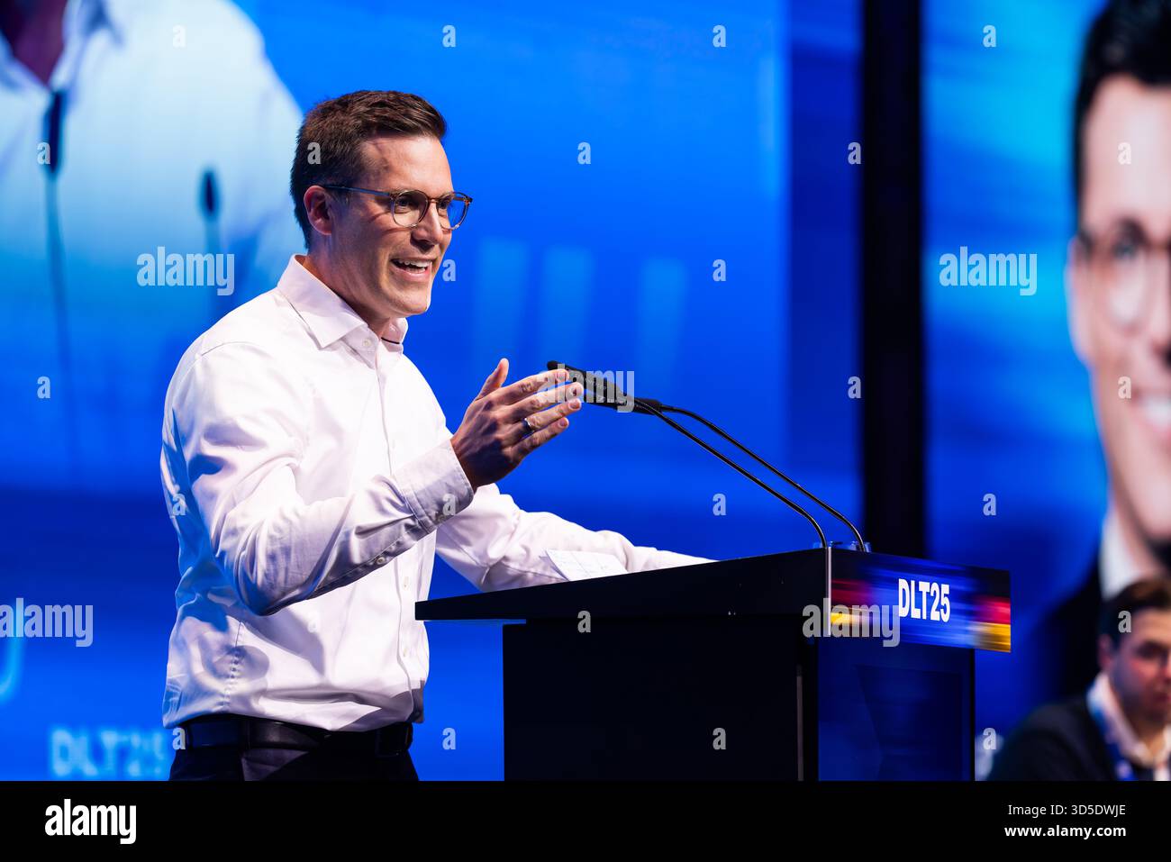 Rust, Germany. 15th Nov, 2025. Manuel Hagel (CDU), state chairman of the CDU in Baden-Württemberg and his party's top candidate, will be on stage to speak at the Junge Union's Germany Day. The main topic of the three-day congress is likely to be the reform of the social systems. Credit: Philipp von Ditfurth/dpa/Alamy Live News Stock Photo