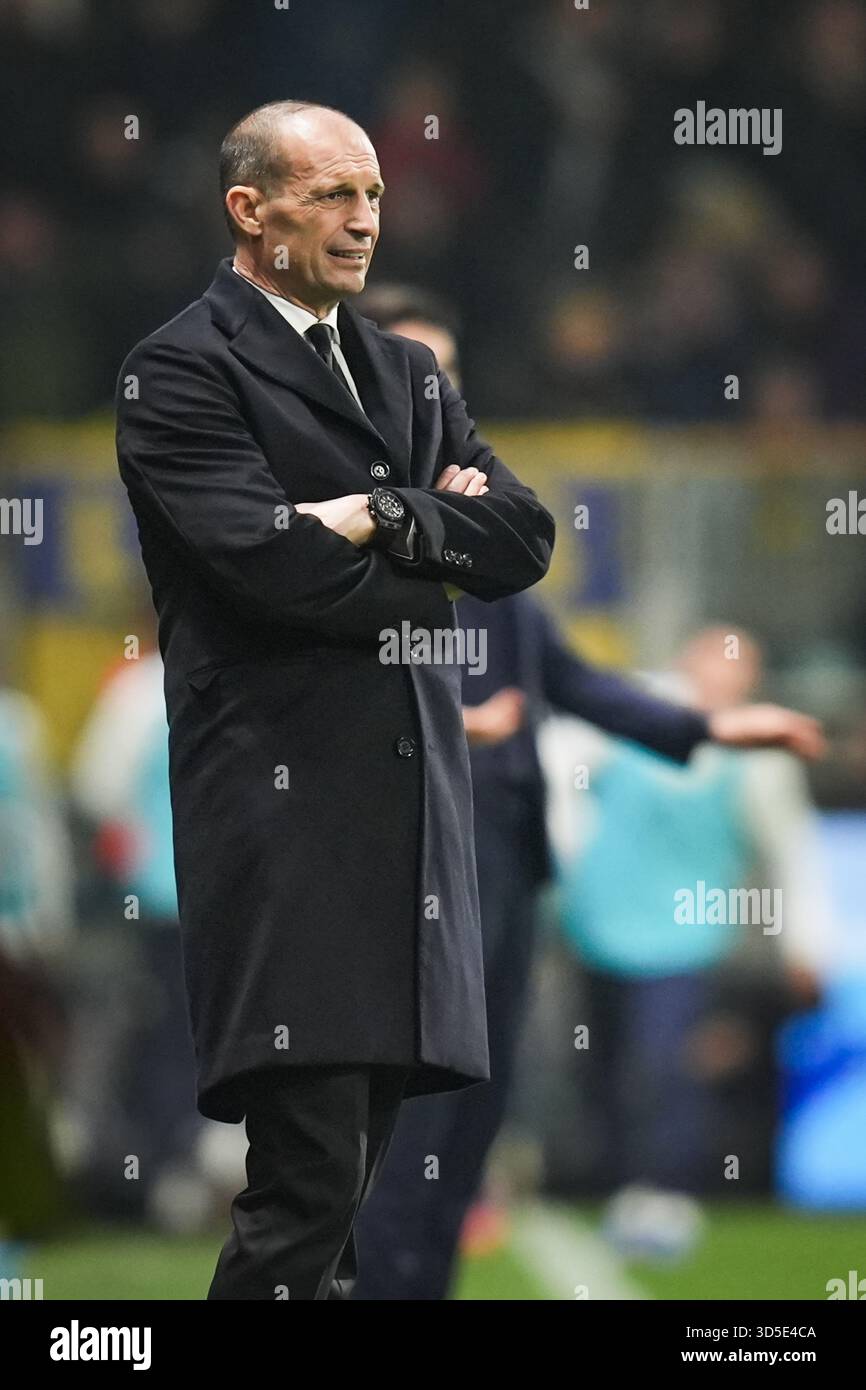 AC MilanÕs head coach Massimiliano Allegri looks on during the Serie A ...