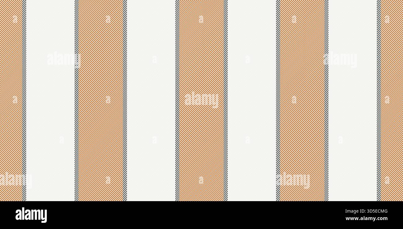 Ilank fabric textile vector, linen pattern vertical texture. Varpet stripe lines seamless background in white and orange colors palette. Stock Vector