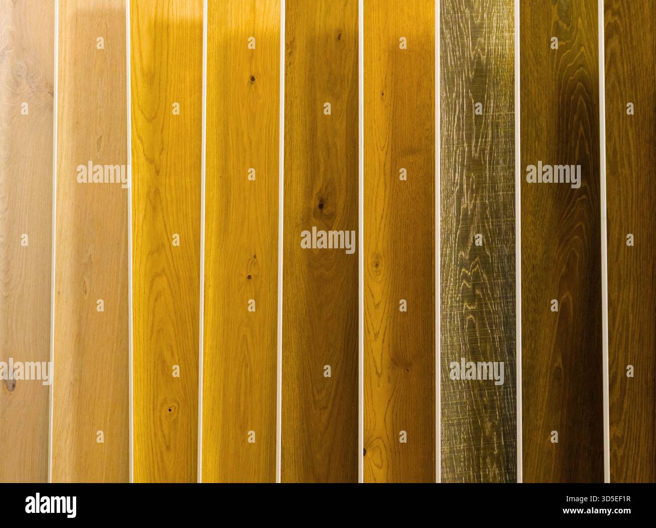 Wooden floor parquet material samples pattern background Stock Photo