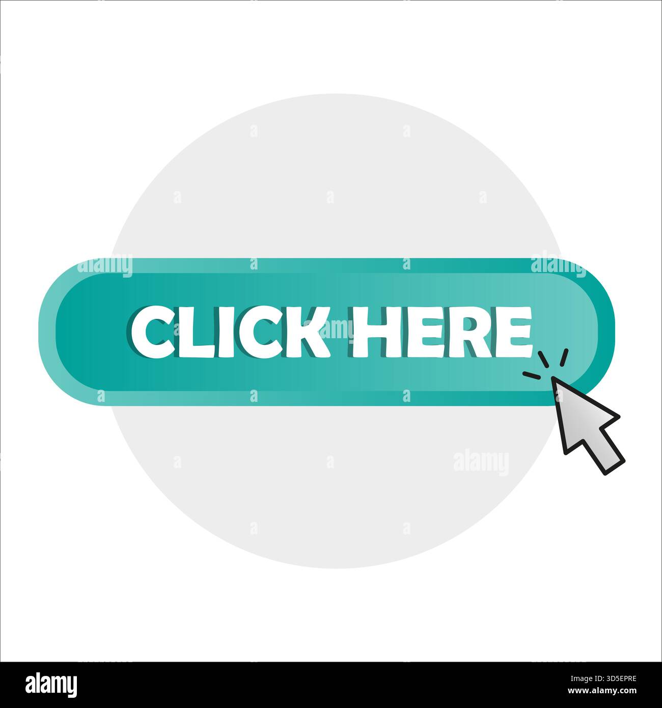 Click here button. Blue gradient Vector. Website call action. Cursor pointer symbol. Stock Vector