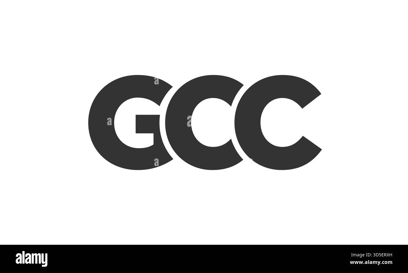 GCC logo design template with strong and modern bold text. Initial ...