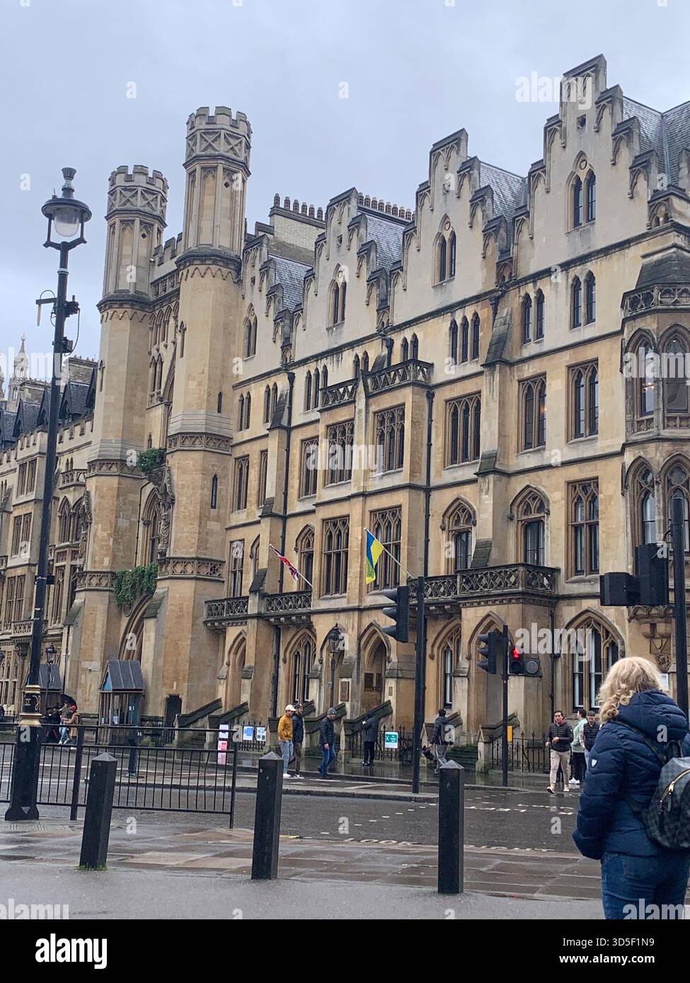 Exterior view of historic buildings near Westminster Abbey in London, England. Classic British architecture in the heart of Westminster, - Smartphone Captured Stock Image