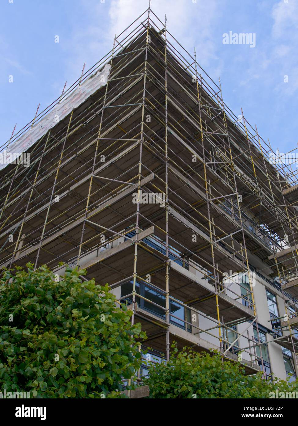 High rise residential building of flats with cladding being replaced ...