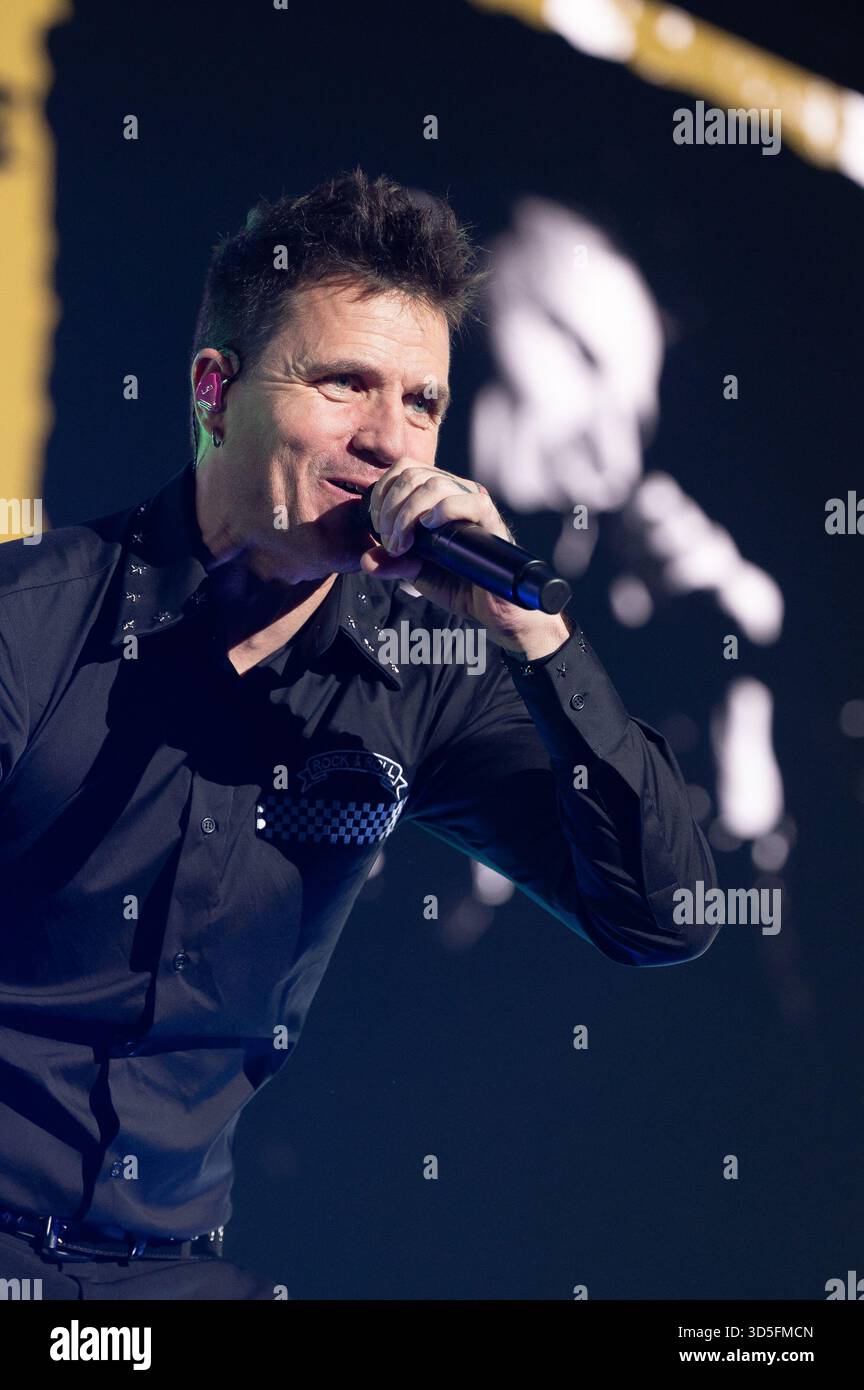 Singer Dani Martin performs during his concert at the Movistar Arena ...