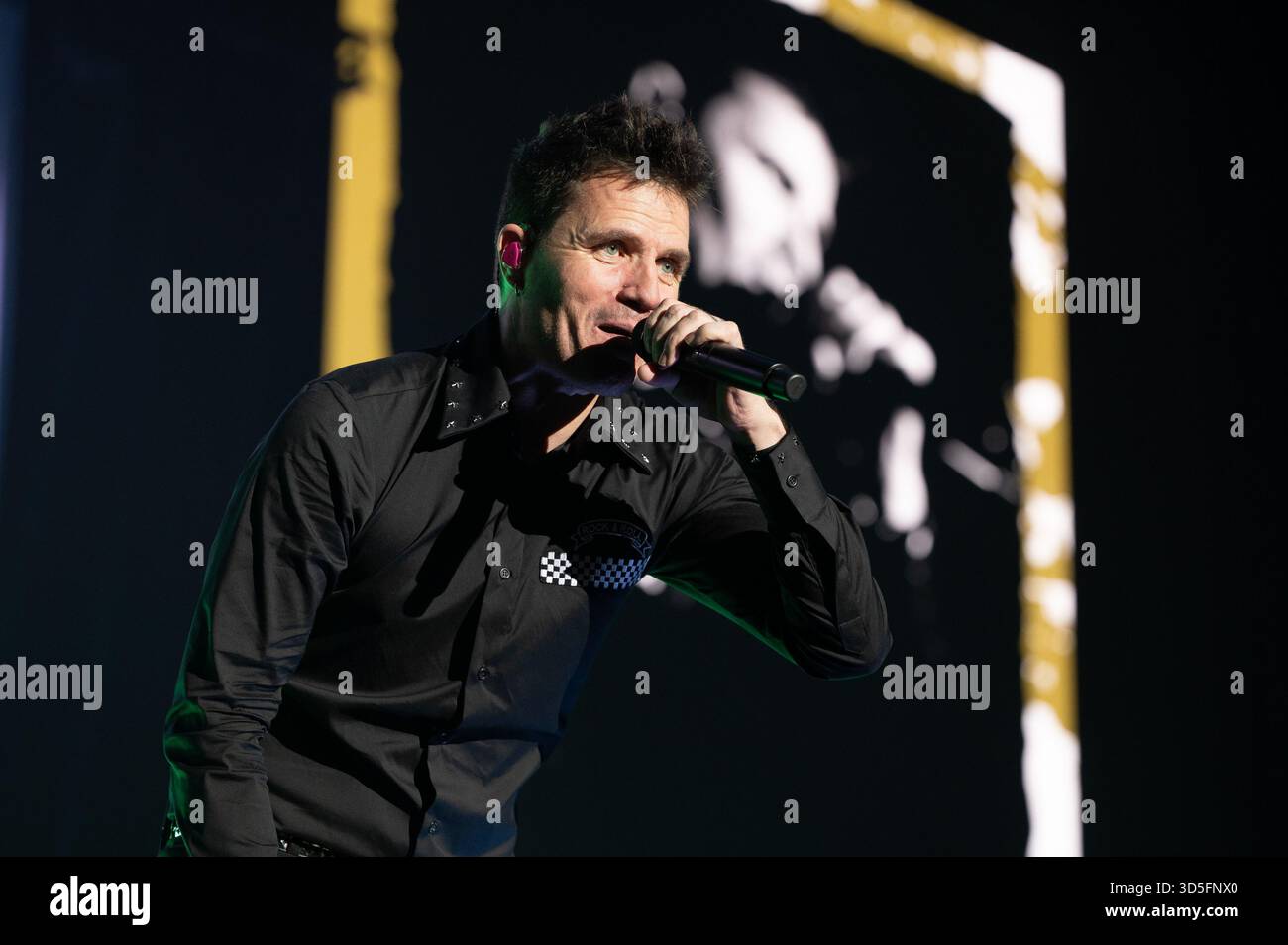 Singer Dani Martin performs during his concert at the Movistar Arena ...