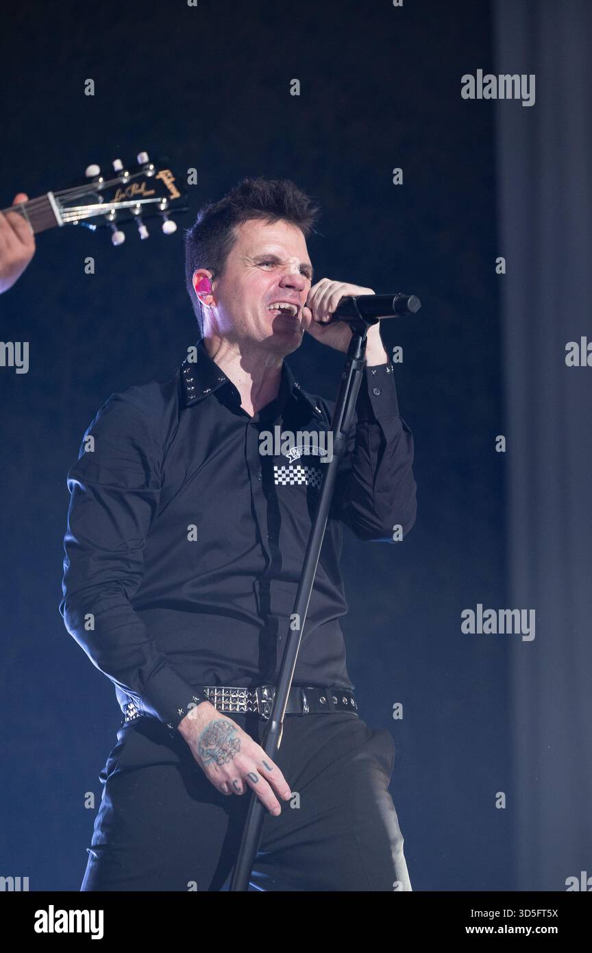 Singer Dani Martin performs during his concert at the Movistar Arena ...
