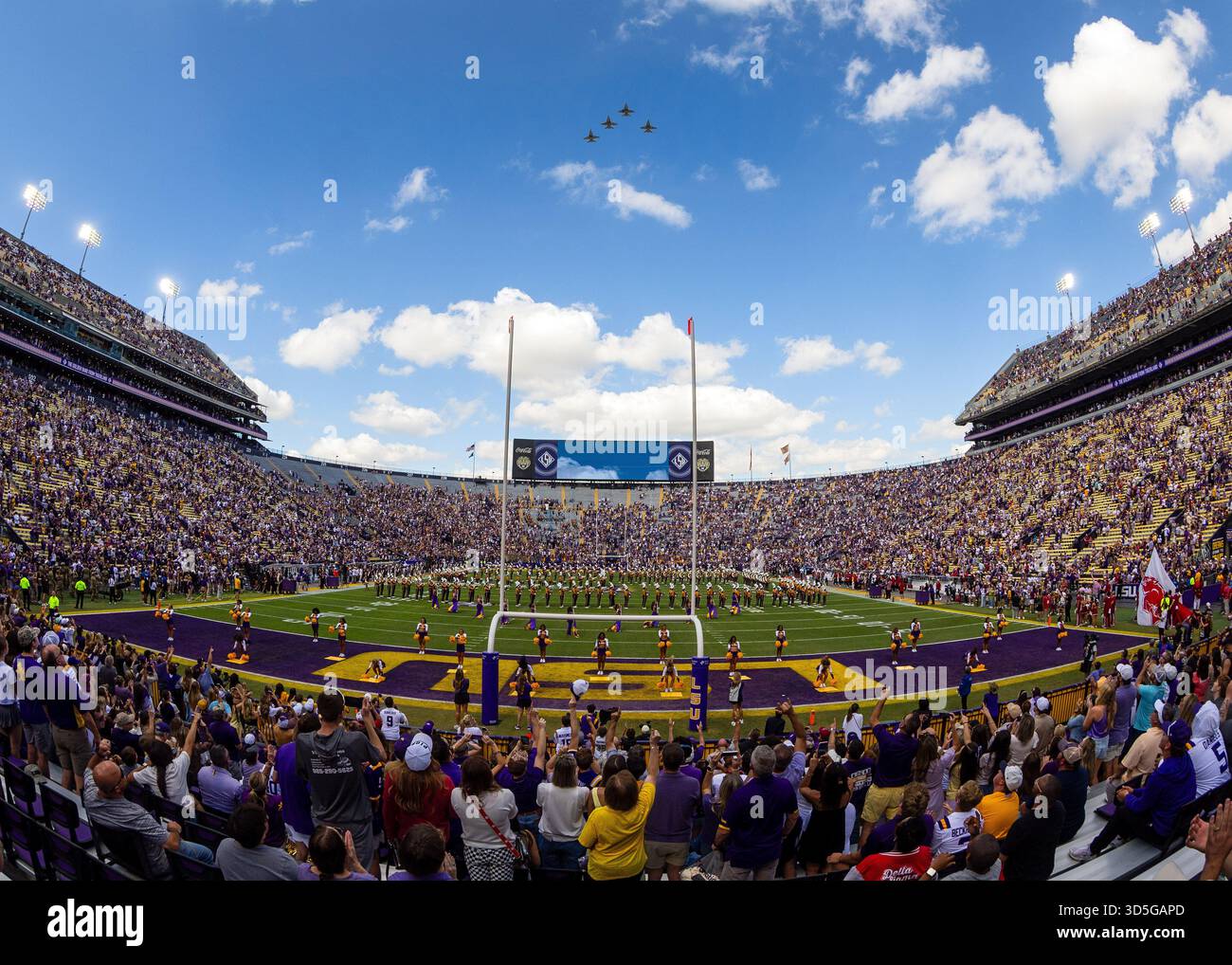 BATON ROUGE, LA - NOVEMBER 15: F-18s fly over Tiger Stadium before a ...