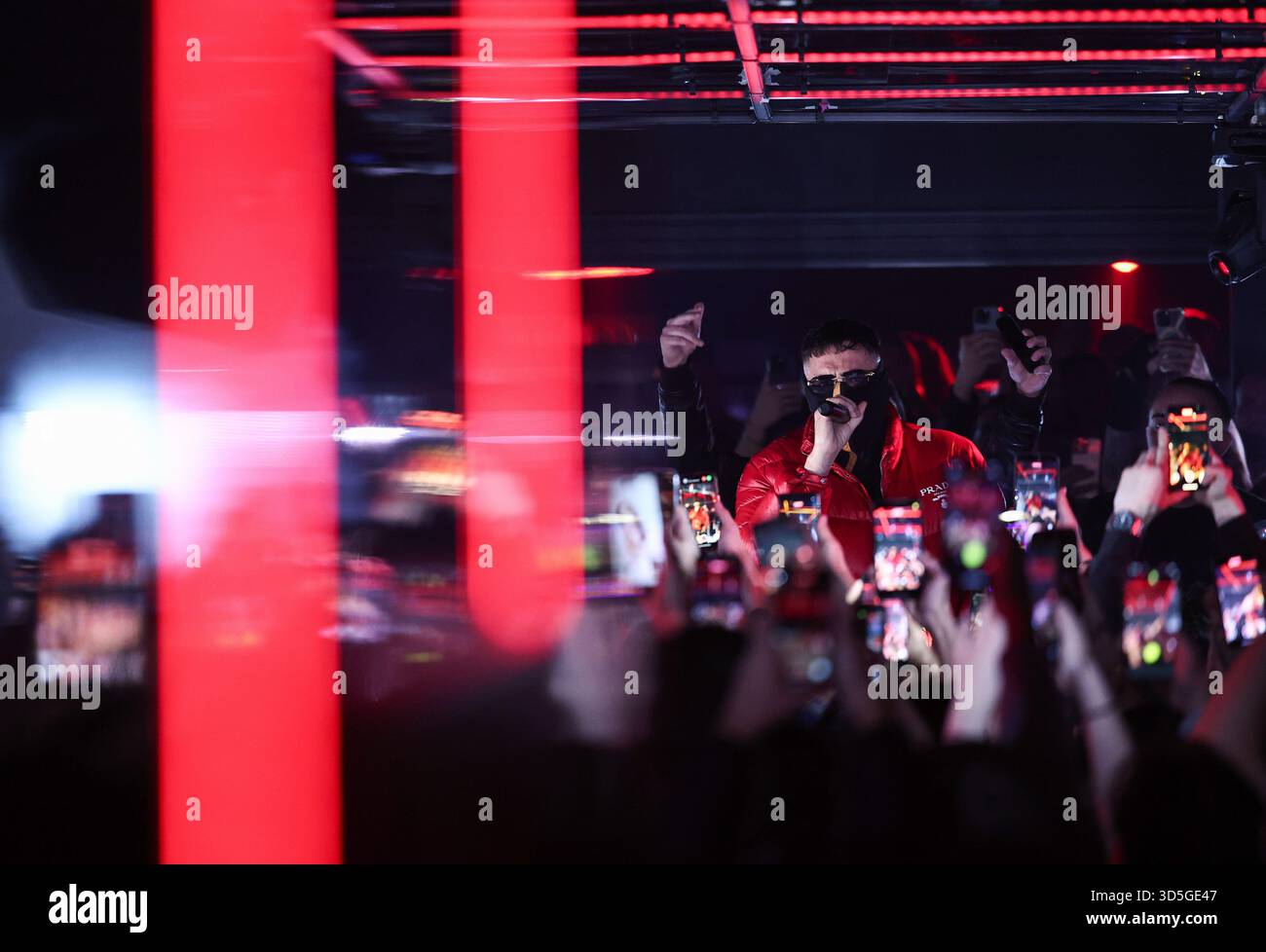 16 November 2025, Hesse, Gießen: Rapper Haftbefehl performs at La Louve in Giessen. Photo: Hannes P. Albert/dpa Stock Photo