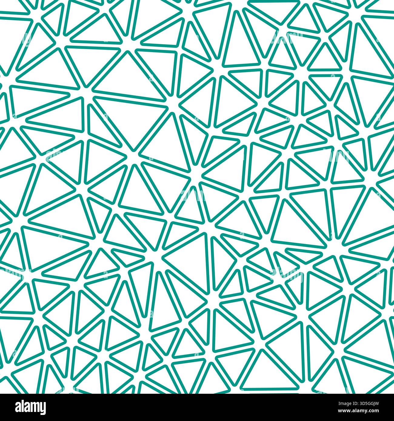 Triangles pattern. Compact triangles size. Solid color style. Rounded triangles outlined. Repeatable composition. Aqua Harmony Spectrum. Stock Vector