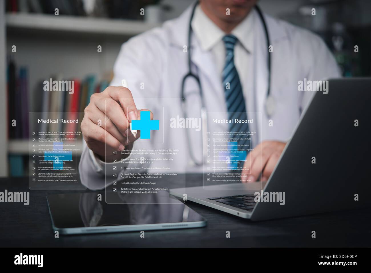 Online medical checklist and documentation system in use by doctor ...