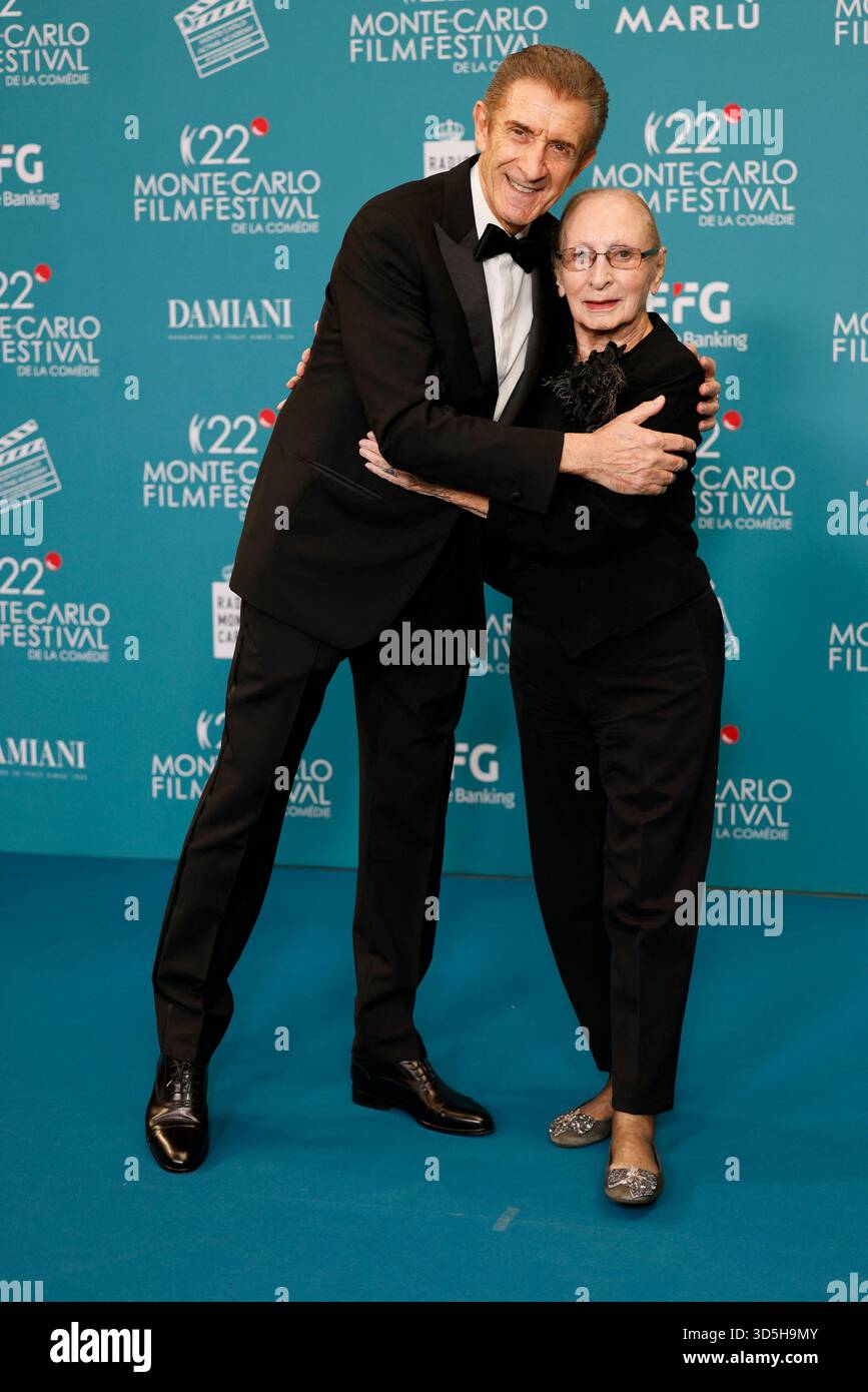 Ezio Greggio, Elizabeth Missland attend the awards gala night held at Grimaldi Forum during 22nd Monte Carlo Film Festival on November 15, 2025 in Monte Carlo, Monaco. Photo by Marco Piovanotto/ABACAPRESS.COM Stock Photo