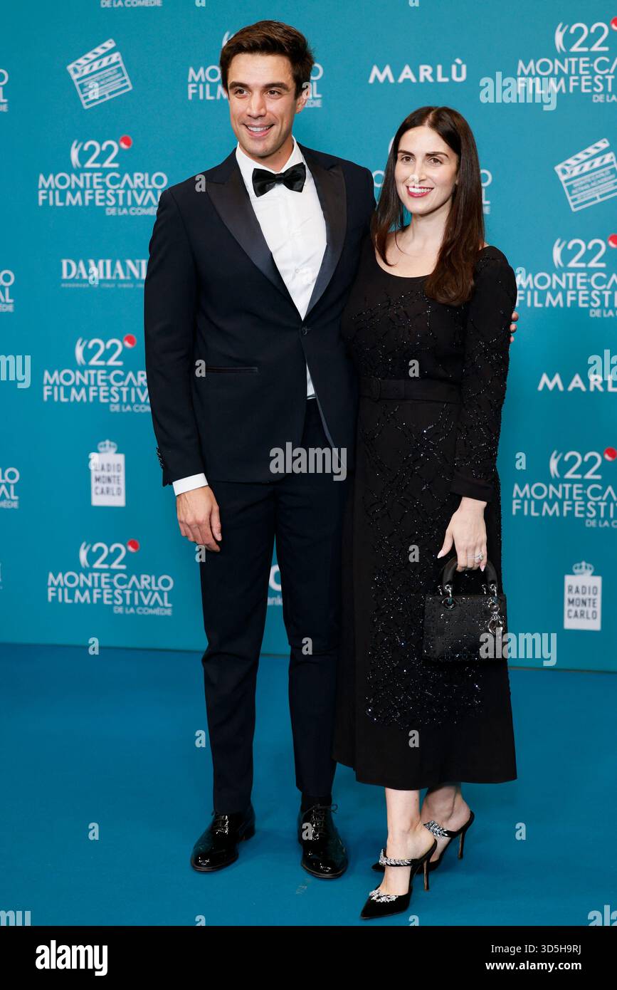 Monte Carlo, Monaco. 15th Nov, 2025. Gabriele Greggio and his wife attend the awards gala night held at Grimaldi Forum during 22nd Monte Carlo Film Festival on November 15, 2025 in Monte Carlo, Monaco. Photo by Marco Piovanotto/ABACAPRESS.COM Credit: Abaca Press/Alamy Live News Stock Photo