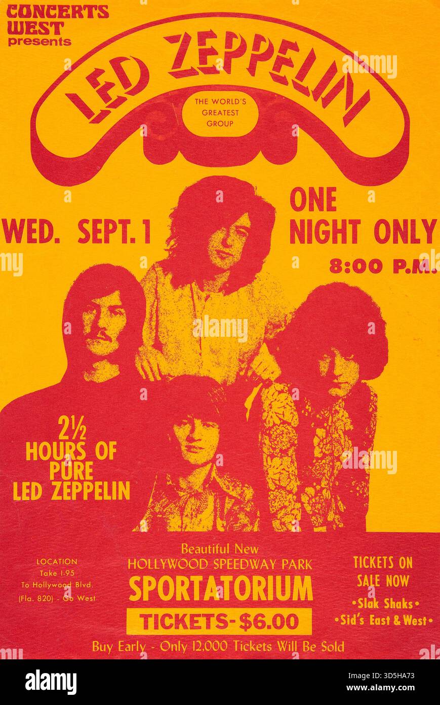 Led Zeppelin 1971 Hollywood Speedway Park Sportatorium, Florida