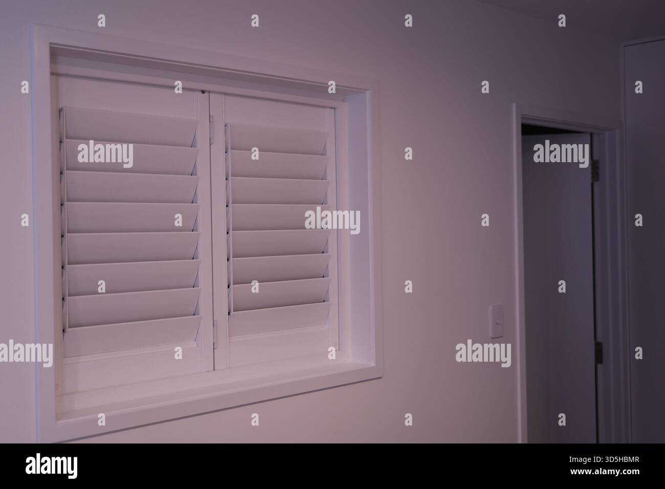 Closed White Interior Shuttered Window Frame Stock Photo - Alamy