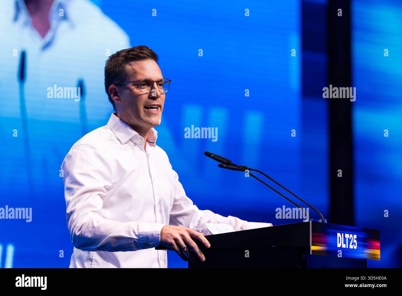Rust, Germany. 15th Nov, 2025. Manuel Hagel (CDU), state chairman of the CDU in Baden-Württemberg and his party's lead candidate for the 2026 state elections in Baden-Württemberg, will be speaking at the German Congress of the Junge Union (JU). The main topic of the three-day congress is likely to be the reform of the social systems. Credit: Philipp von Ditfurth/dpa/Alamy Live News Stock Photo