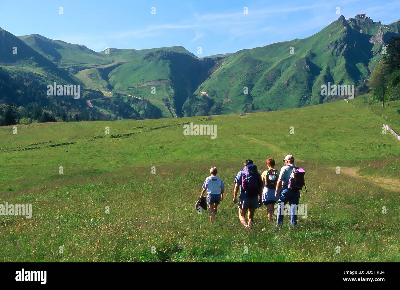 Hikers in the Massif of Sancy, Regional Nature Park of the Volcanoes of ...