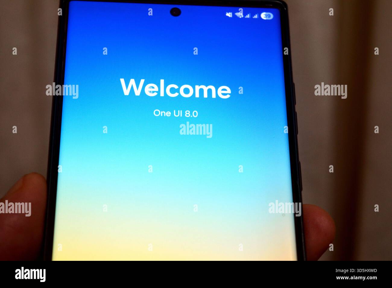 Cairo, Egypt, November 10 2025: The welcome screen for Galaxy AI One UI ...