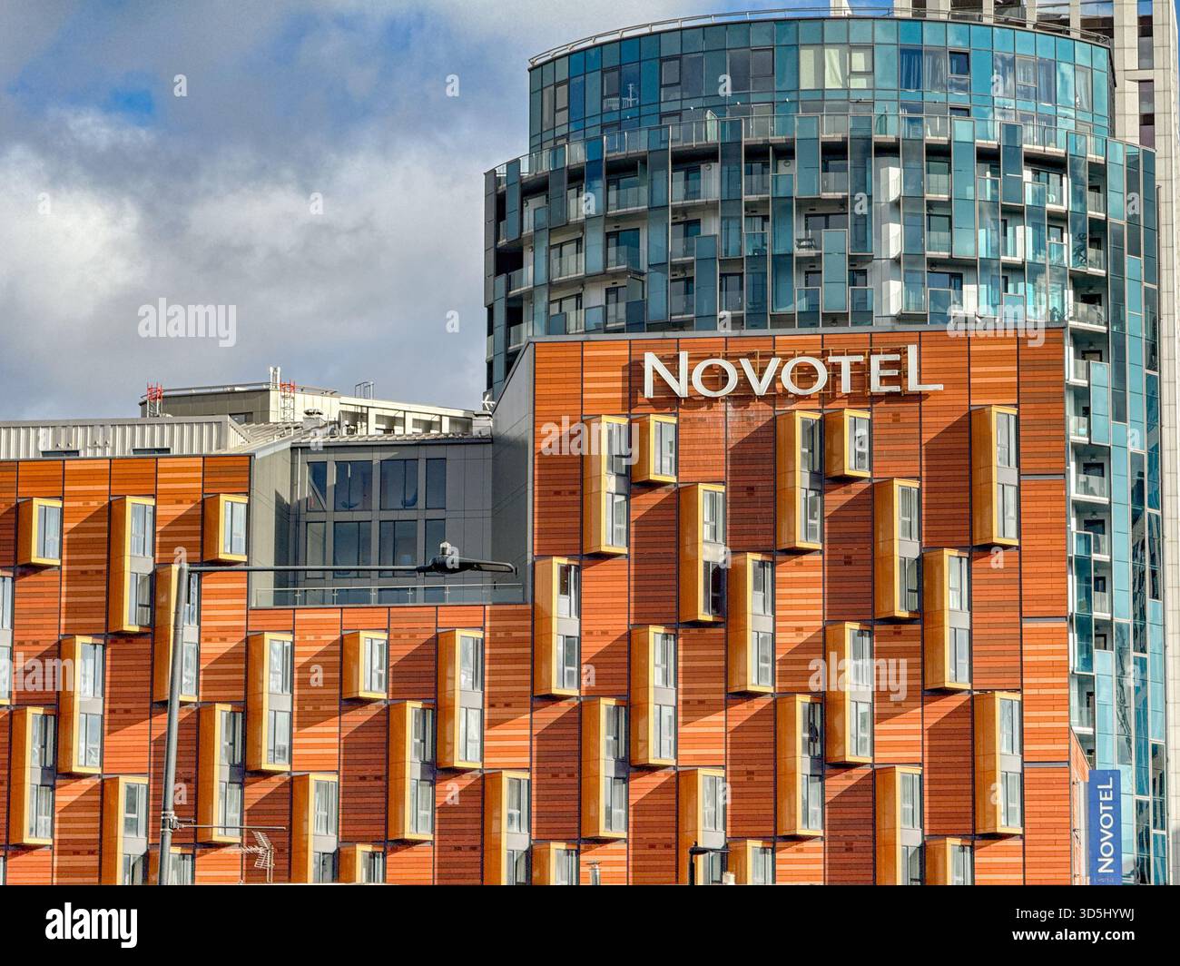 London, England, UK - 25 october 2025: Front exterior view of the Novotel hotel outside Wembley Stadium - Smartphone Captured Stock Image