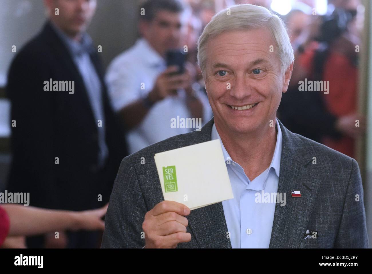Presidential candidate Jose Antonio Kast of the Republican Party, holds ...