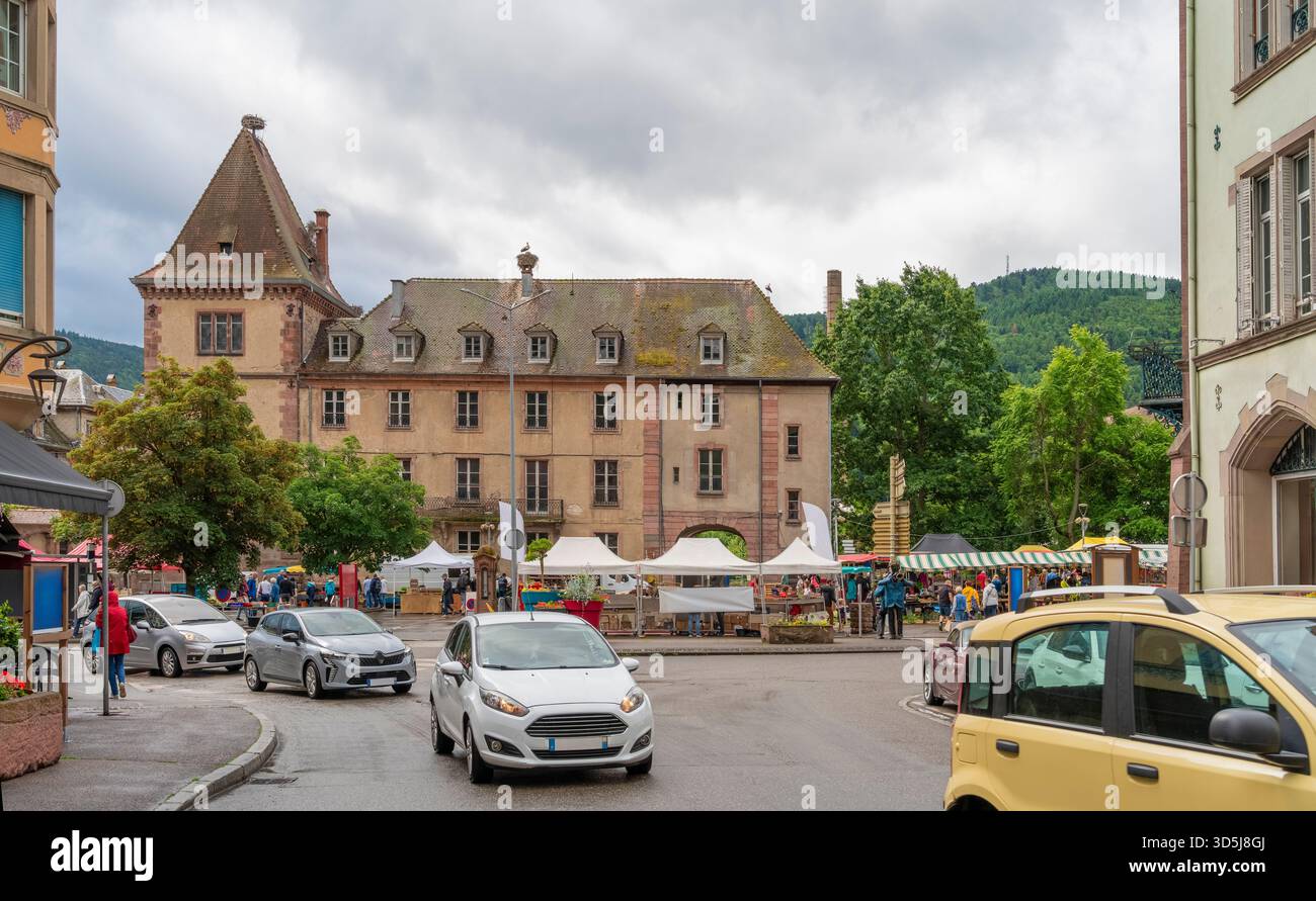 Impression of Munster, a commune in the Haut-Rhin department in Grand Est in north-eastern France Stock Photo