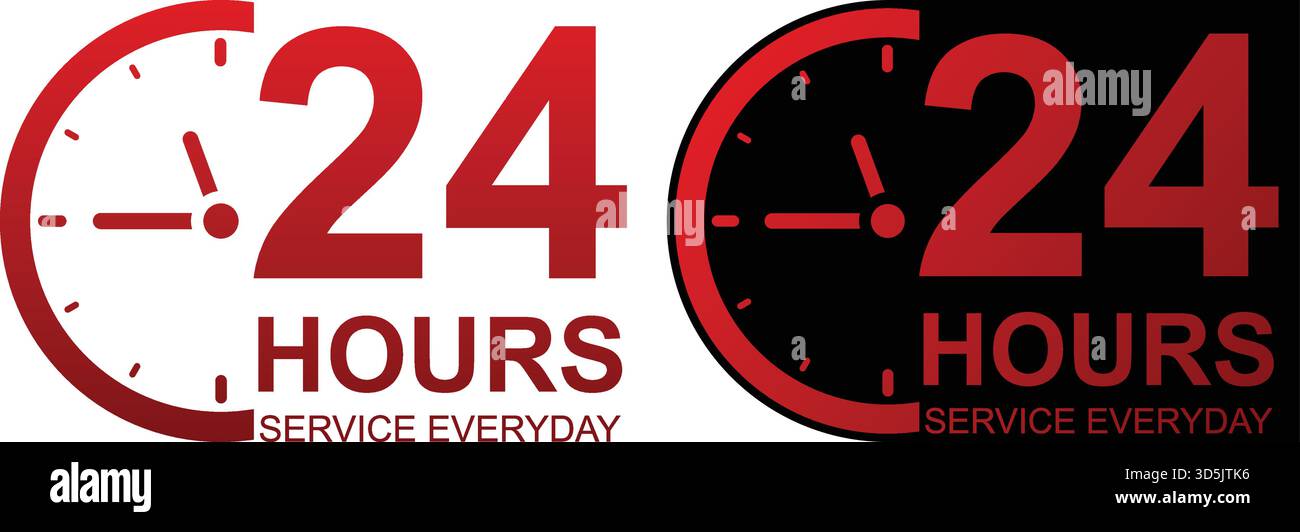 24 Hours Service Available Everyday Stock Vector