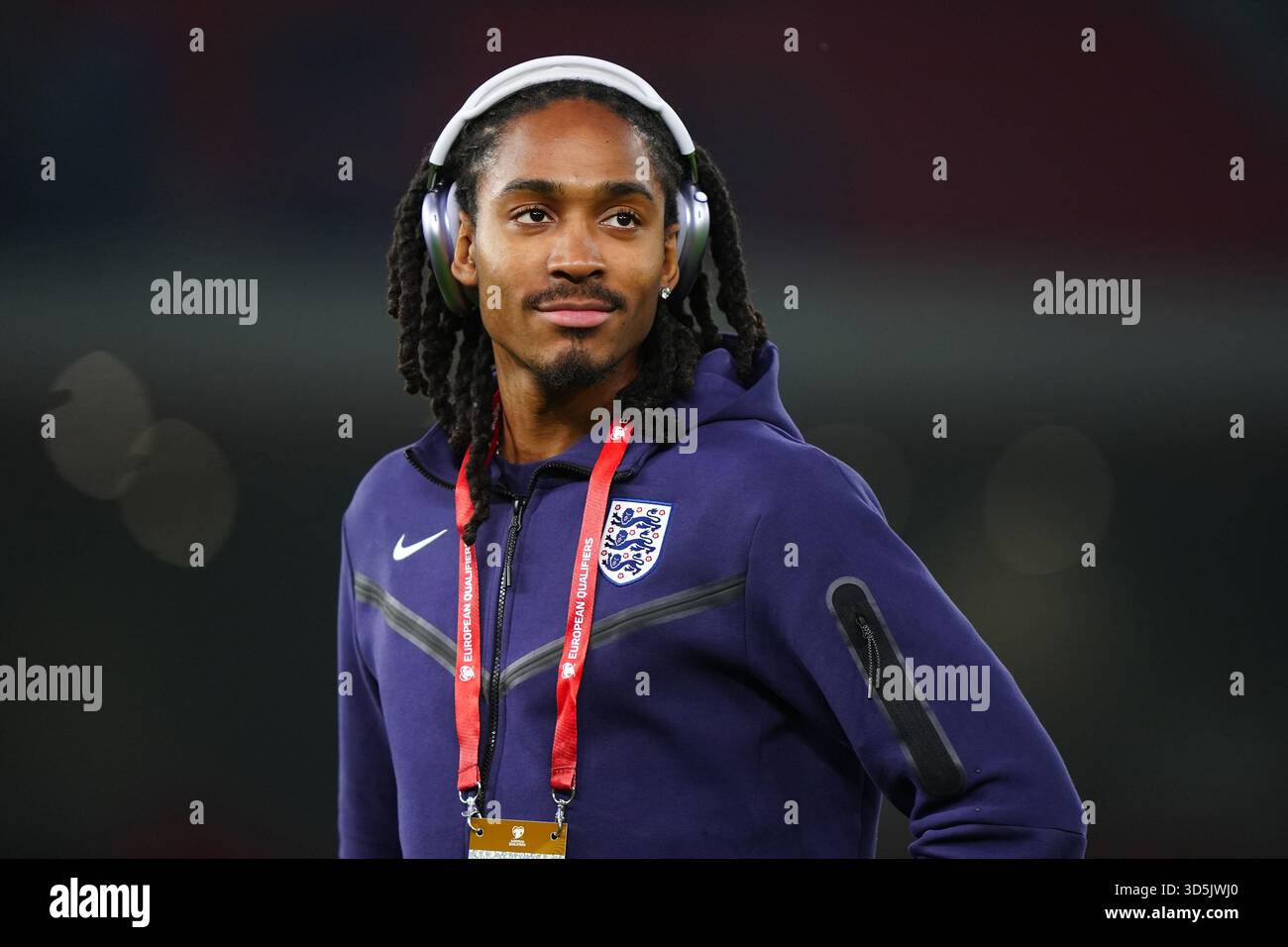 England s Djed Spence Inspects The Pitch Before The FIFA World Cup England s Djed Spence Inspects The Pitch Before The FIFA World Cup