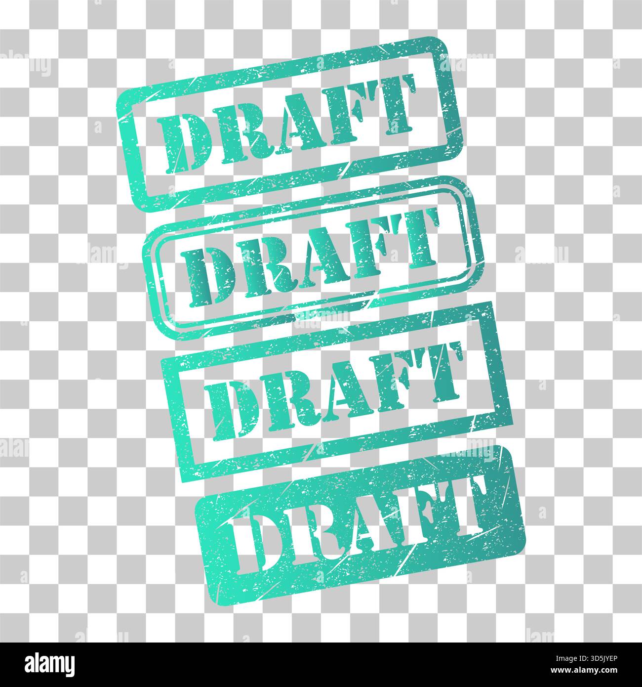 Set of Draft stamp symbol, label sticker sign button, text banner ...