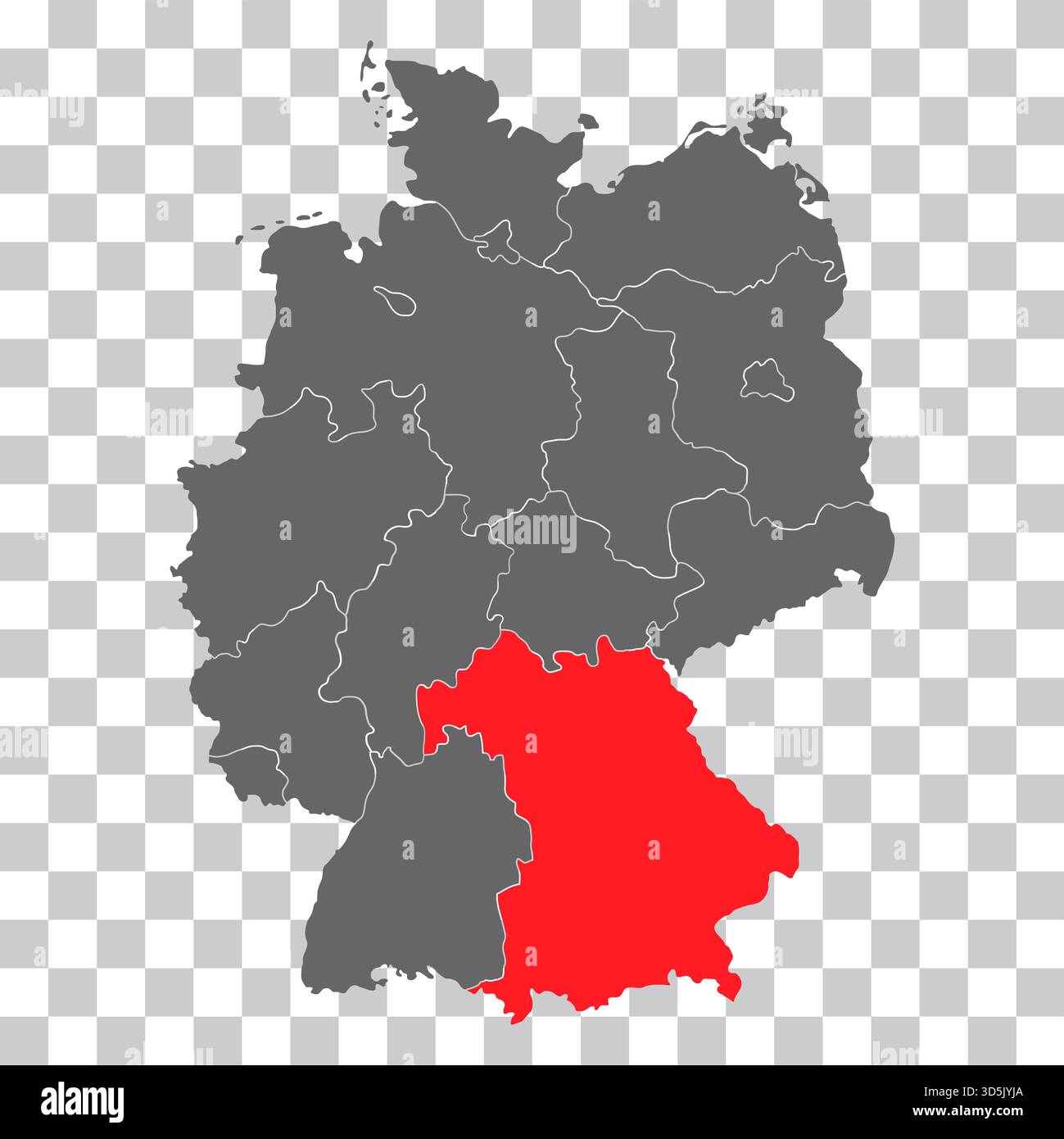 Germany map icon of Bavaria, geography blank concept, isolated graphic ...