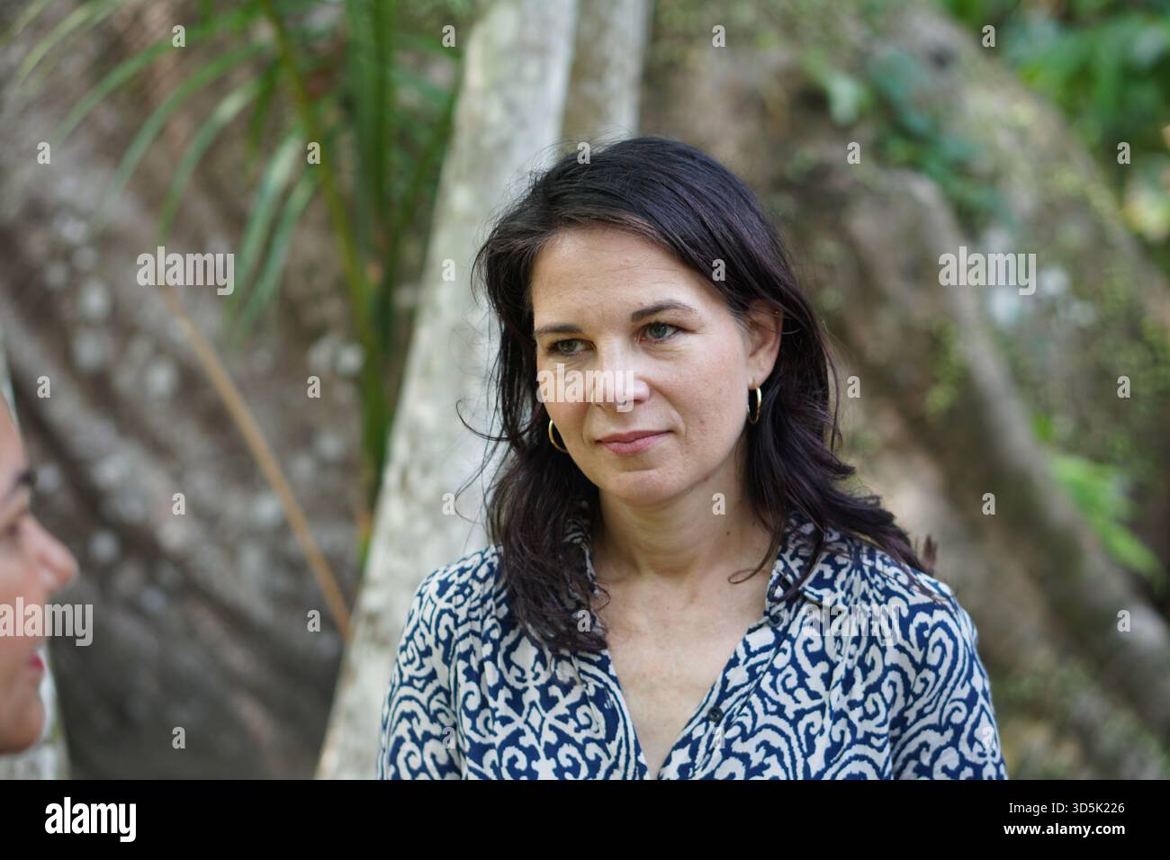 16 November 2025, Brazil, Belém: The President of the UN General Assembly, Annalena Baerbock (Alliance 90/The Greens), visits a cocoa farm on Combu Island, just off the coast of Belém, on the fringes of the World Climate Conference. Photo: Larissa Schwedes/dpa Stock Photo