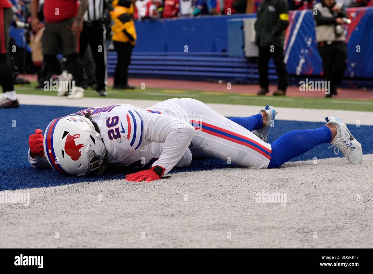 Buffalo Bills running back Ty Johnson (26) celebrates after scoring a ...