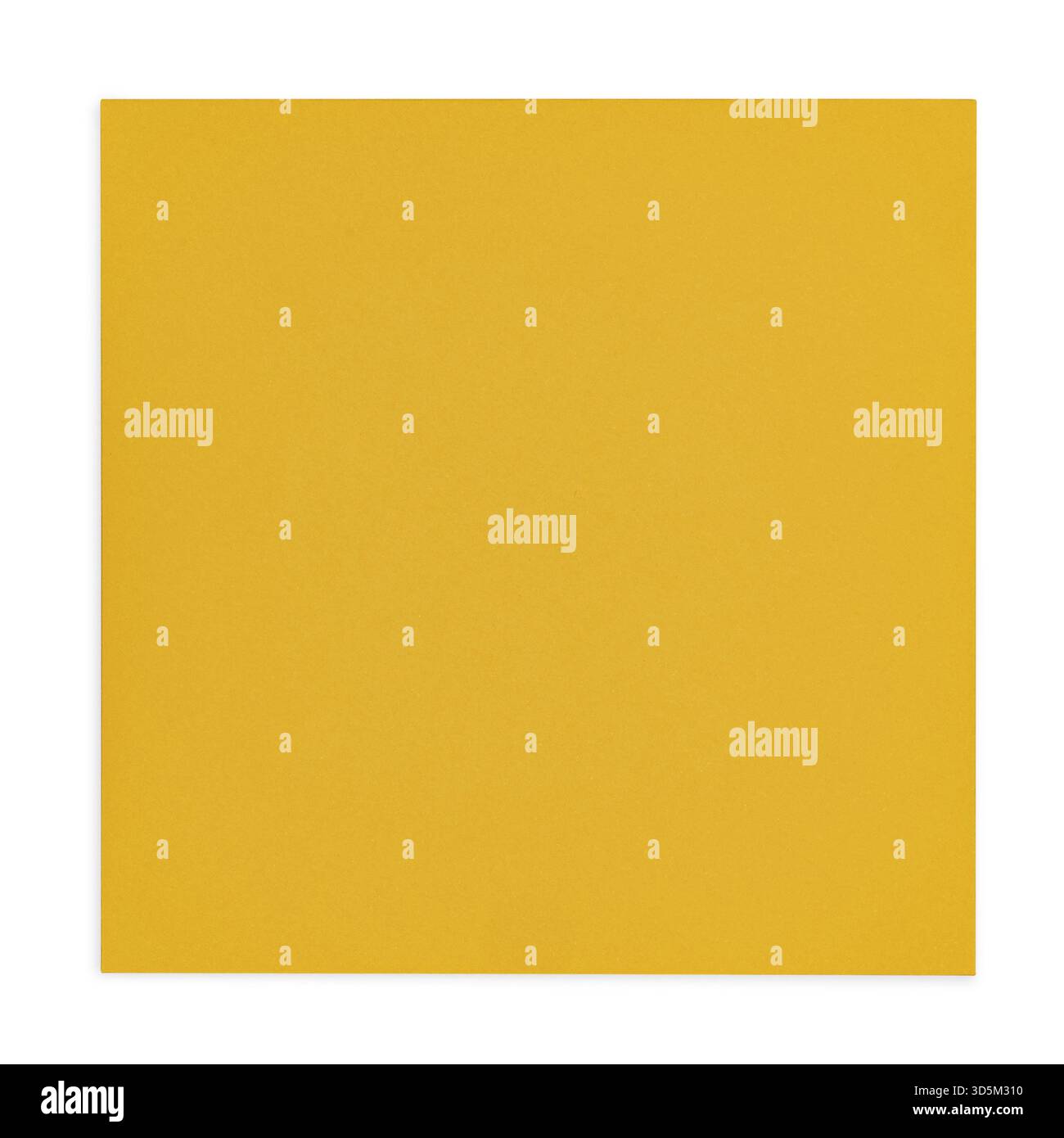 Top view of closed front side from square yellow envelope. Isolated on a white background, Netherlands Stock Photo