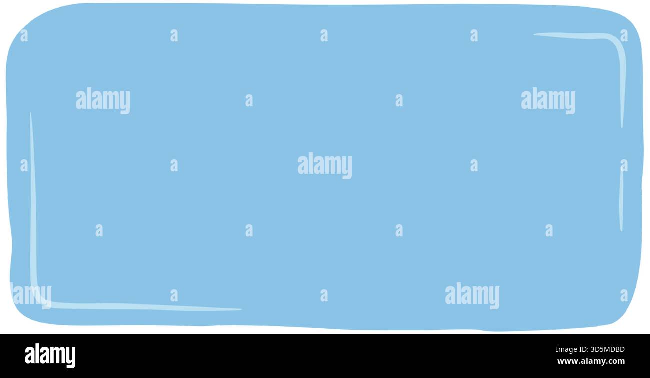 Blue Hand Drawn Squiggle Rectangle Frame Stock Vector