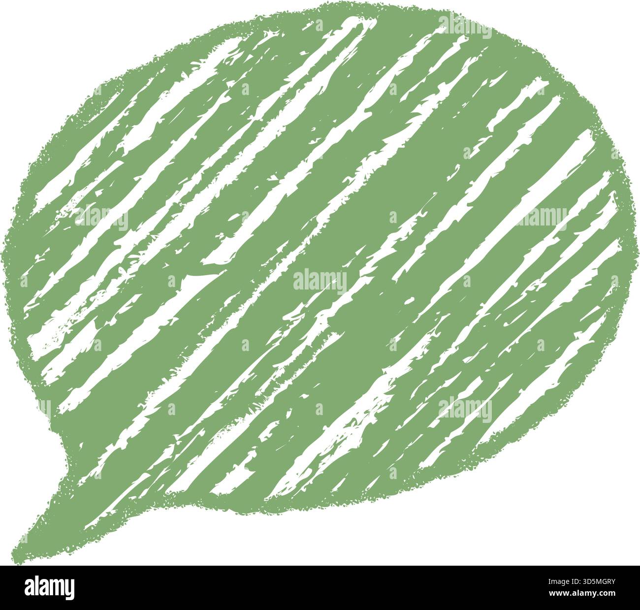 Green Organic Crayon Scribble Speech Bubble Stock Vector