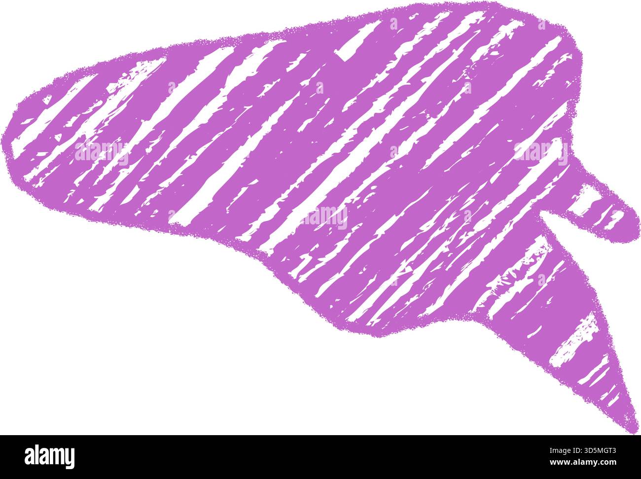 Purple Crayon Wavy Speech Bubble Sketch Stock Vector