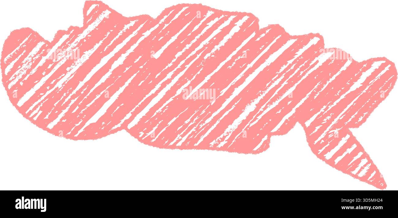 Pink Wavy Chalk Sketch Speech Balloon Stock Vector