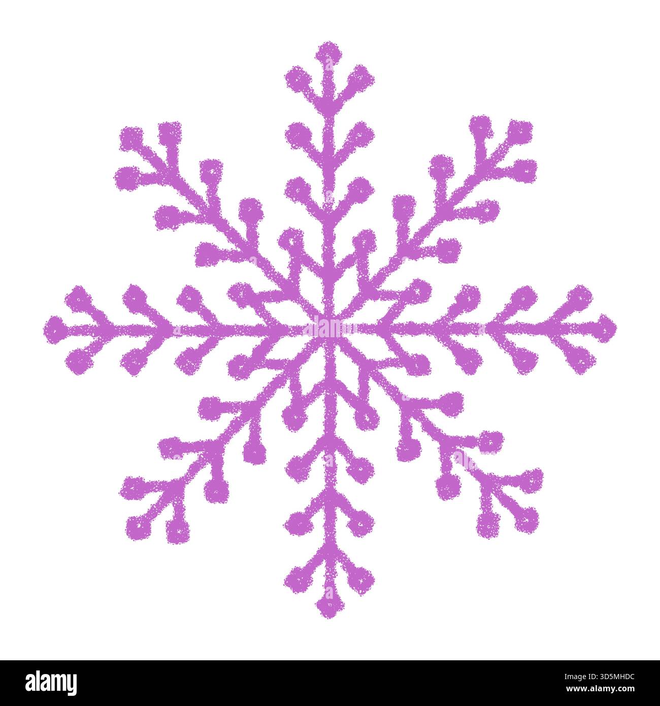Purple Chalk Snowflake Icon Ornament Stock Vector