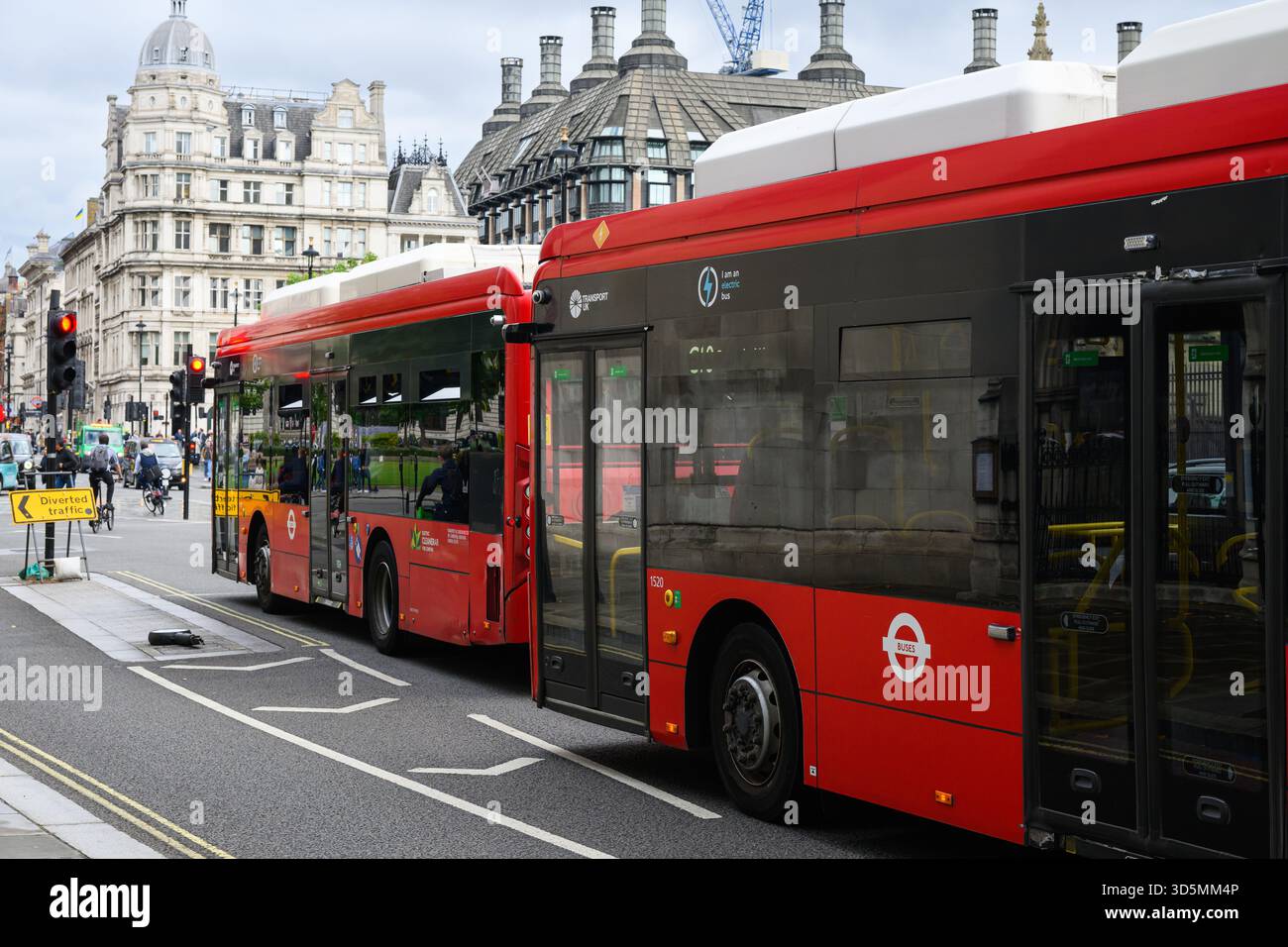 London, UK - September 10, 2025; Red single decker electric London ...