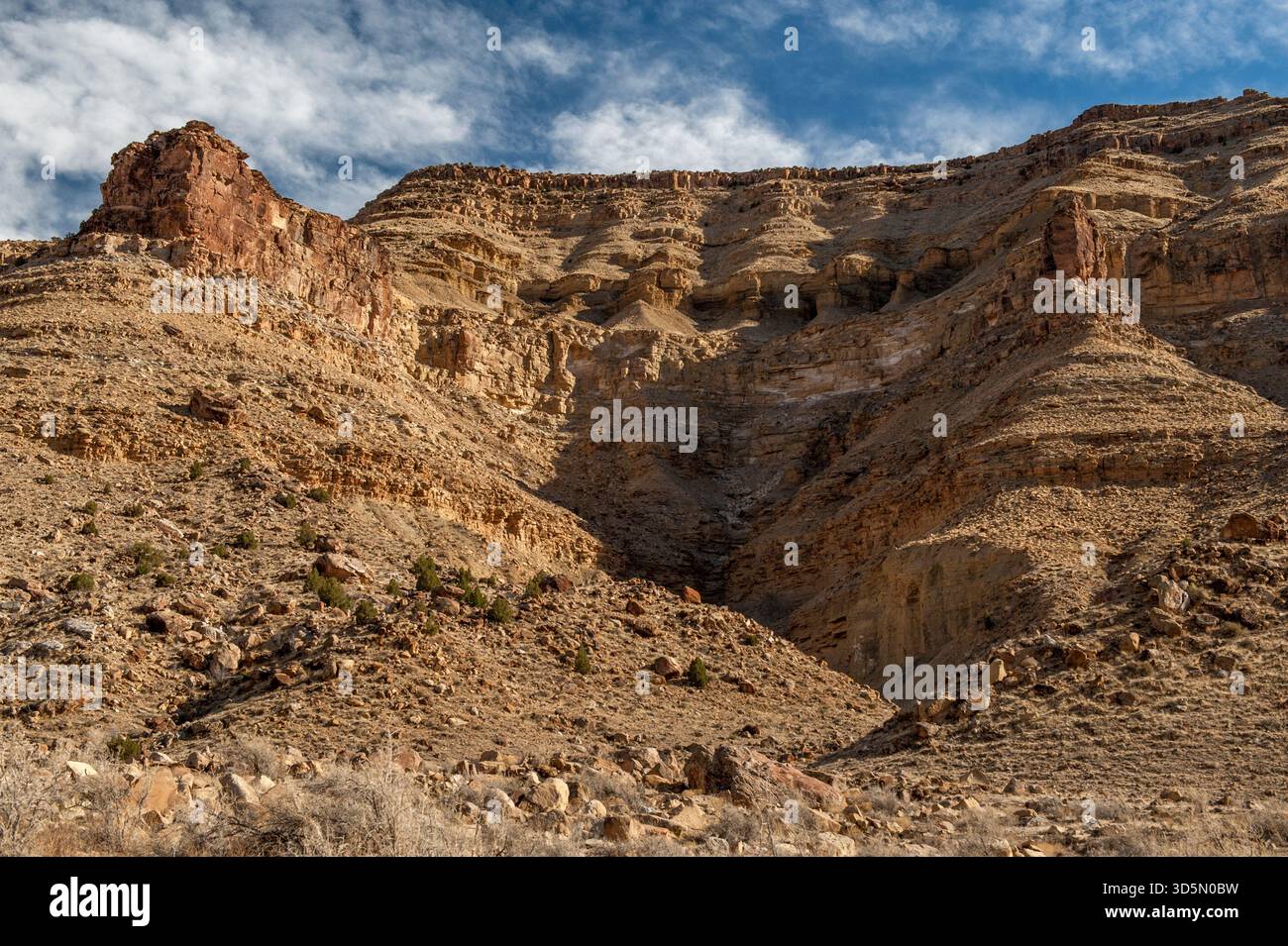 The walls of Desolation Canyon, above Green River, Utah.  This is the Mesaverde Formation. Stock Photo