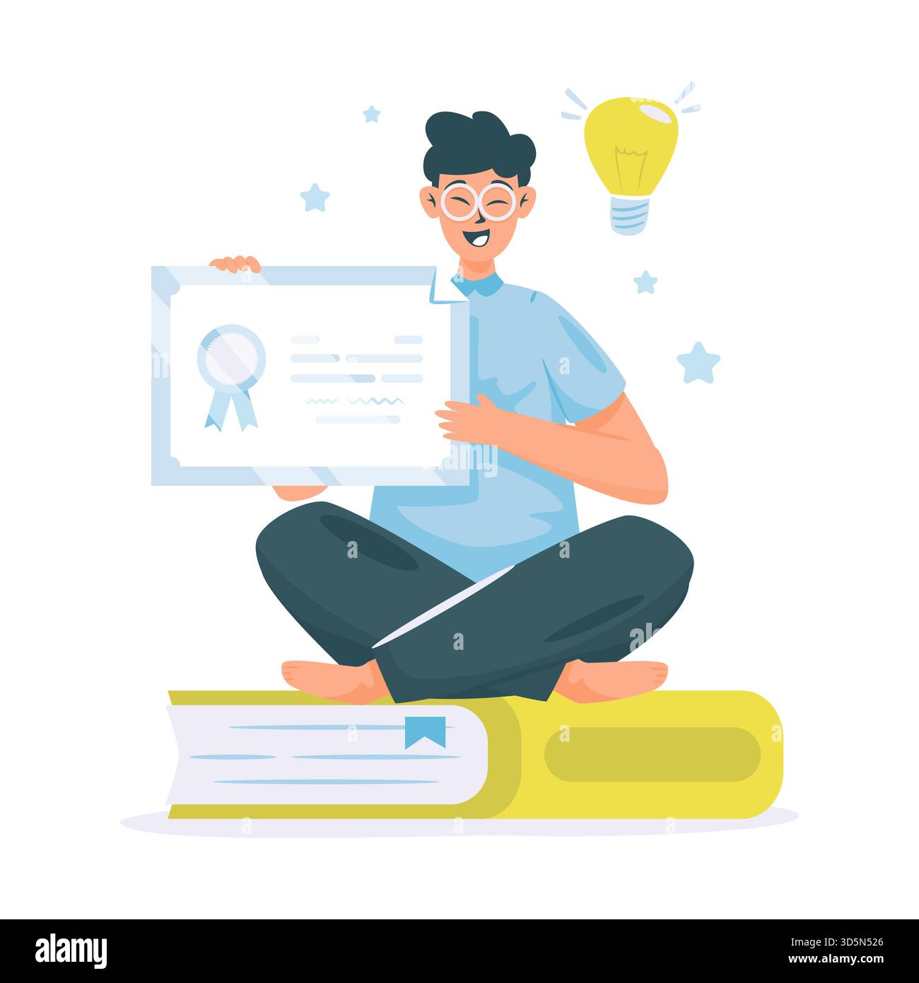 A man with certificate vector illustration Stock Vector