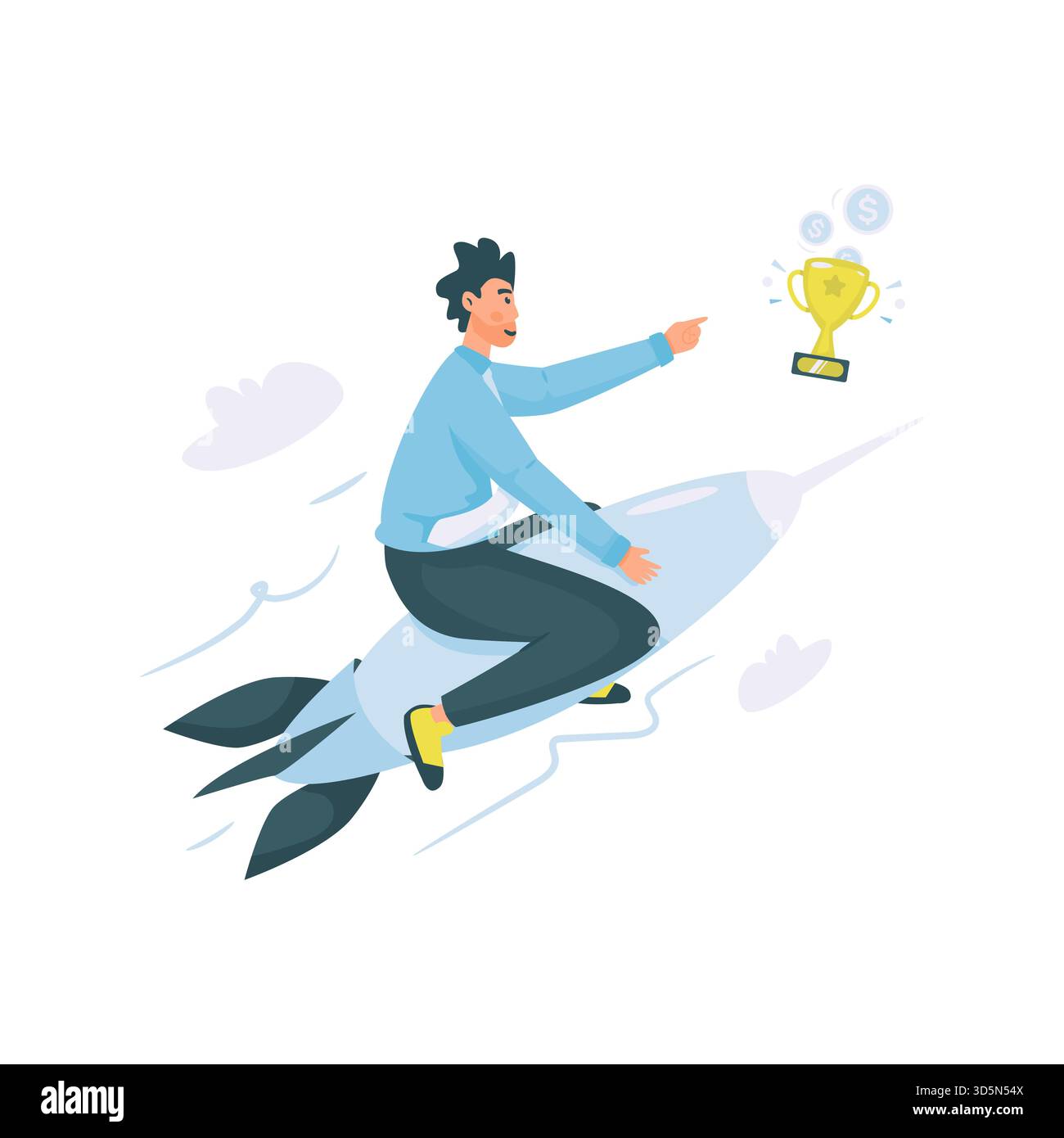 Focus on Success Trophy Achievement Vector Design Stock Vector