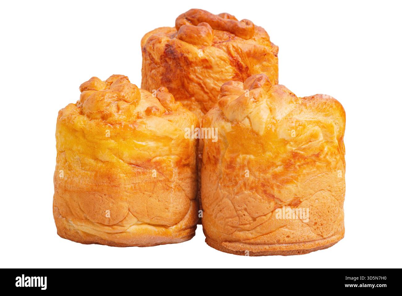 Homemade Easter pastries isolated on white. Paska Stock Photo