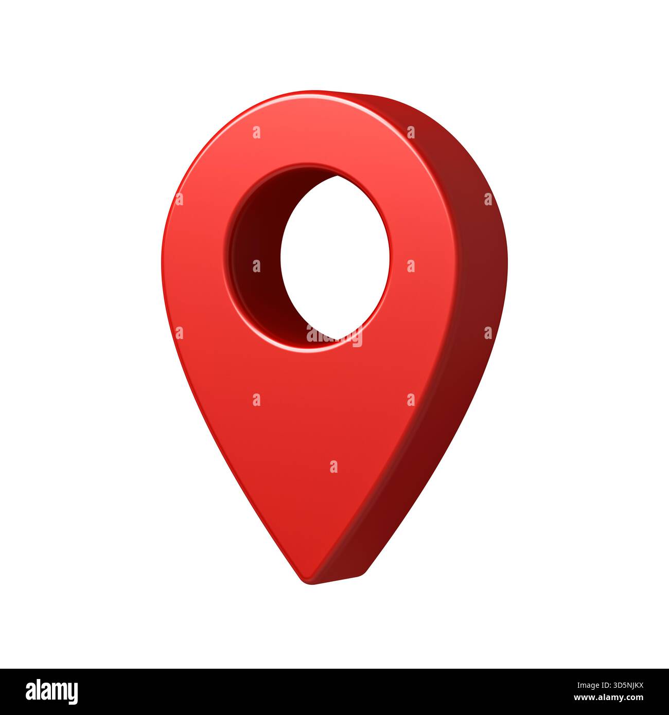 3d red location map pointer pin isolated on white background 3D ...