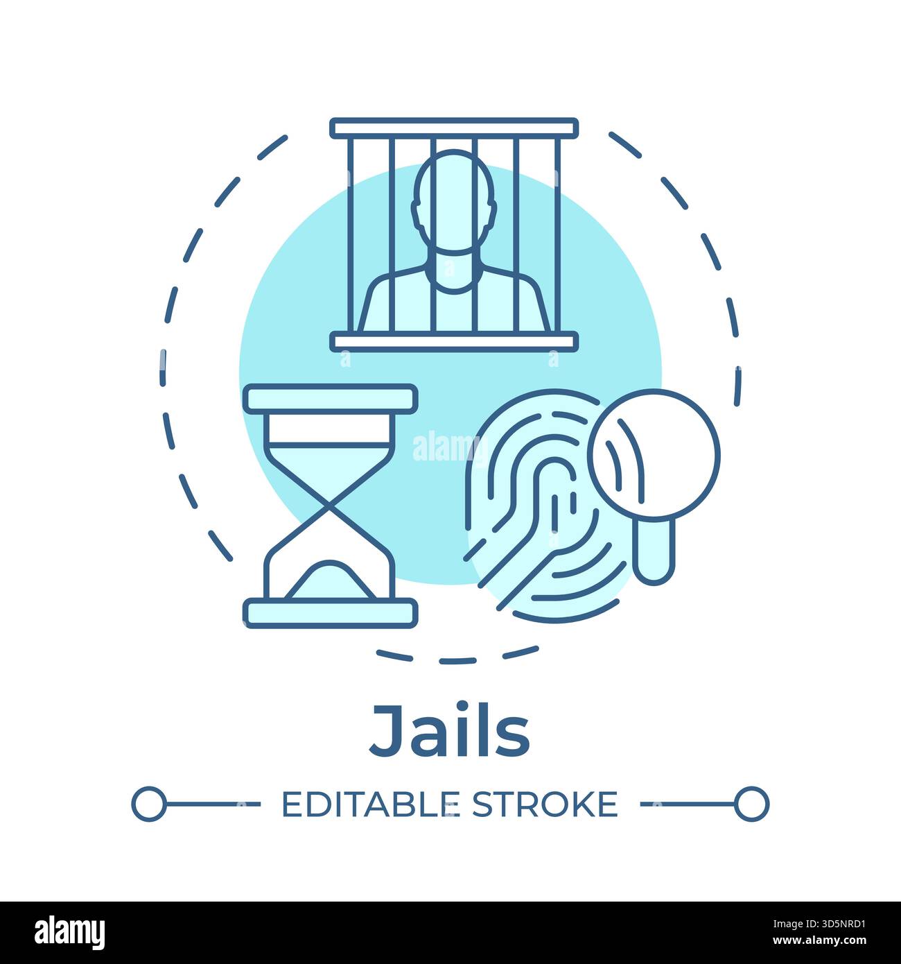 Jails soft blue concept icon Stock Vector