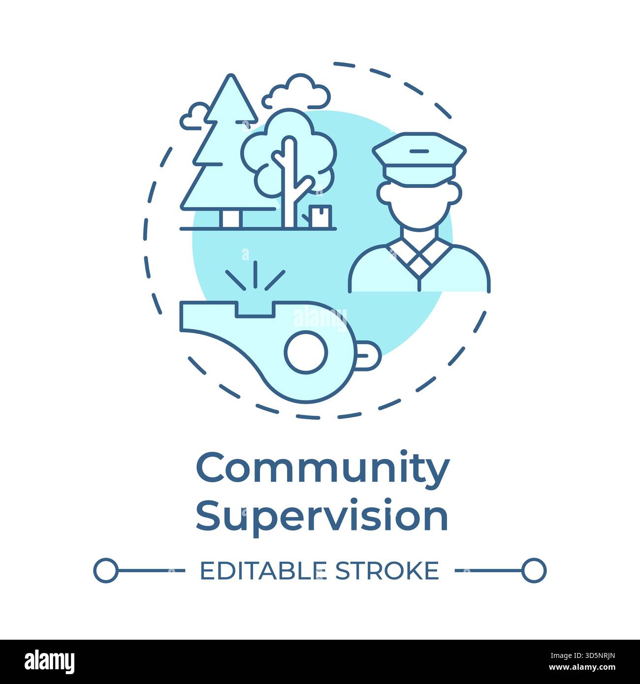 Community supervision soft blue concept icon Stock Vector Image & Art ...