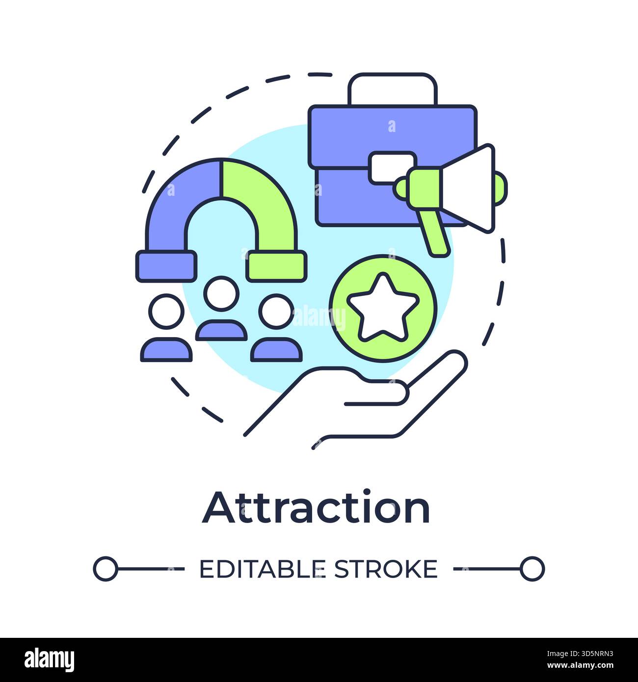 Attraction multi color concept icon Stock Vector