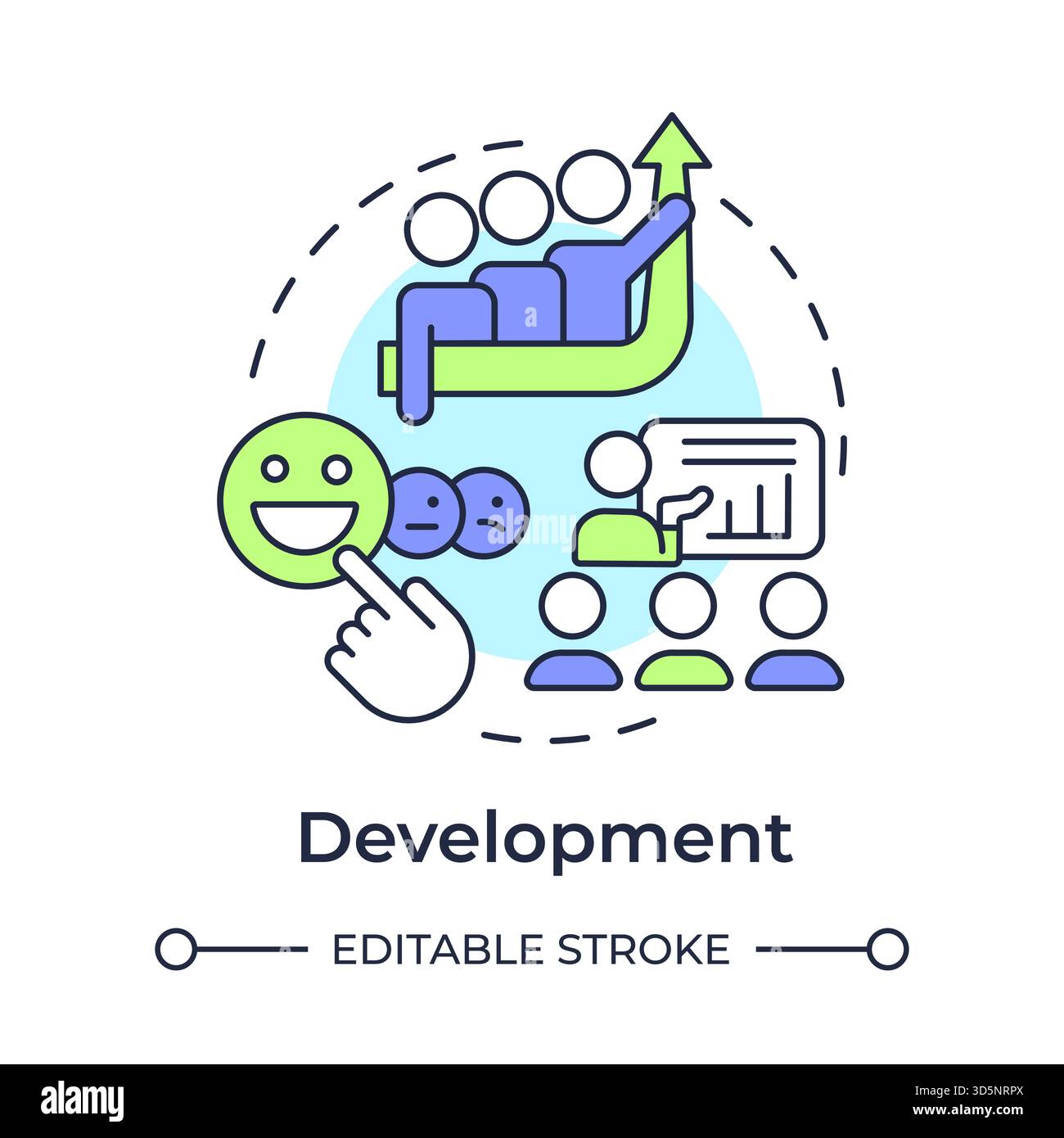 Development multi color concept icon Stock Vector