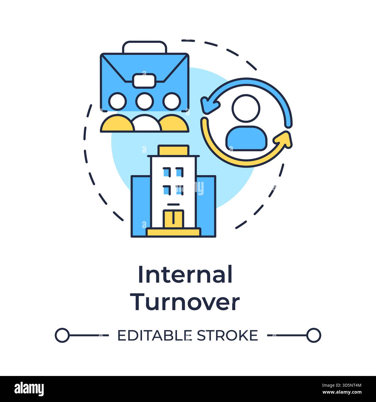 Internal turnover multi color concept icon Stock Vector