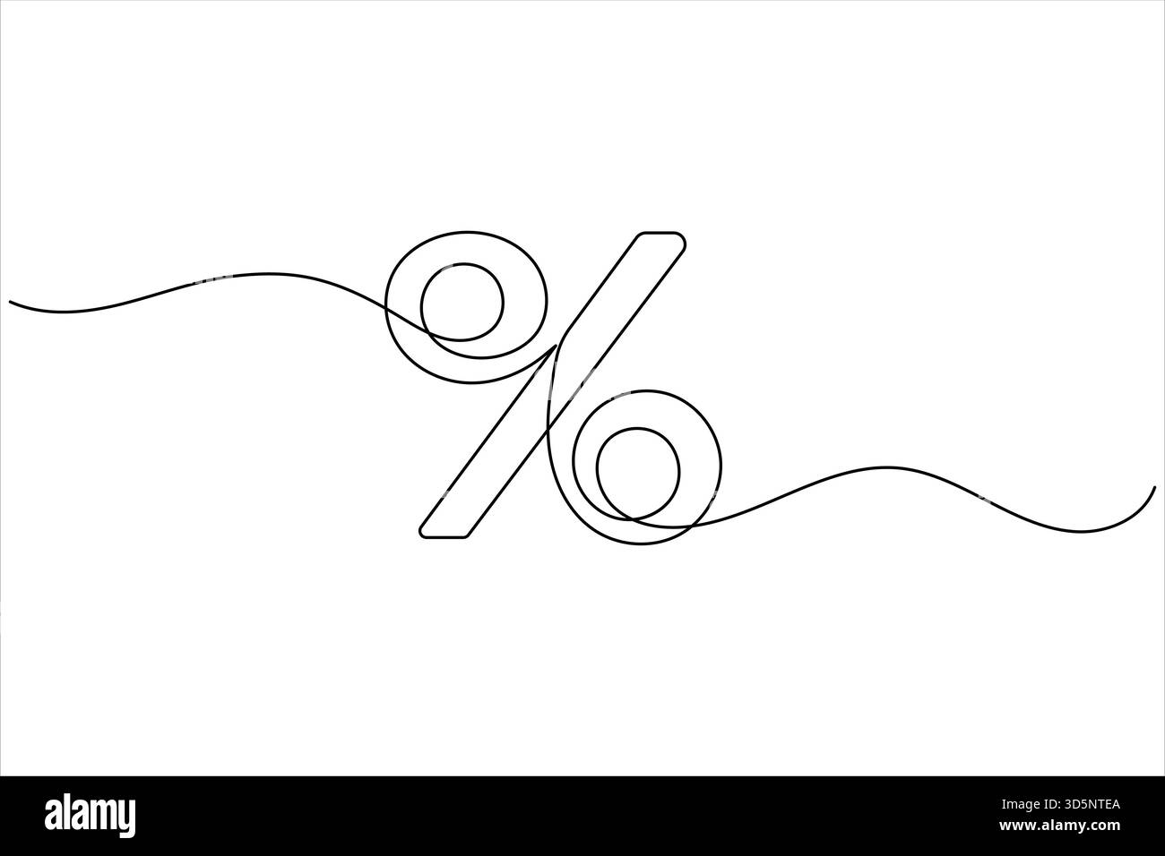 Percent icon continuous one line drawing in minimalist outline style on ...